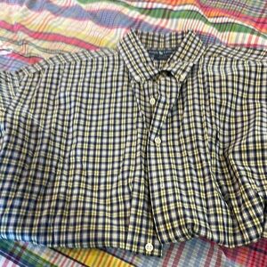 Ralph Lauren Men's Checkered Shirt in Blue and Yellow